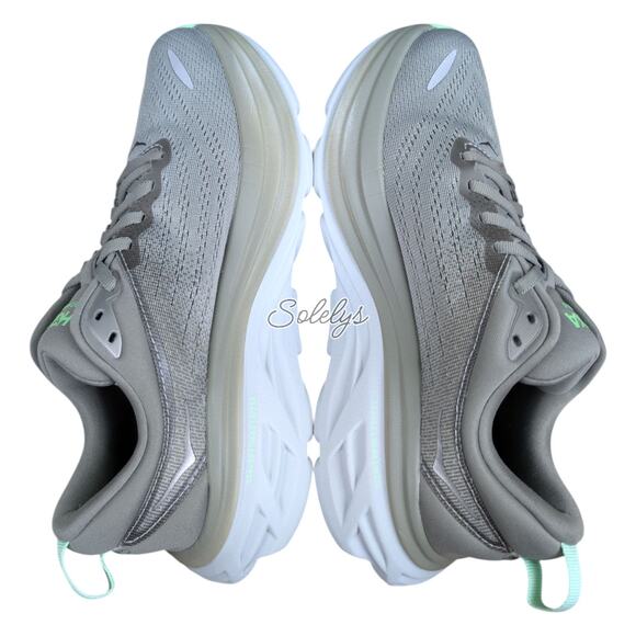 HOKA ONE Bondi 8 Womens 7.5 Olive Haze Mercury Green Run Walking Comfort Sneaker - Picture 11 of 12